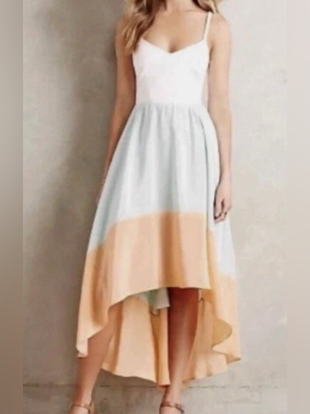 Anthropologie hutch capay high low colorblock dress size 4